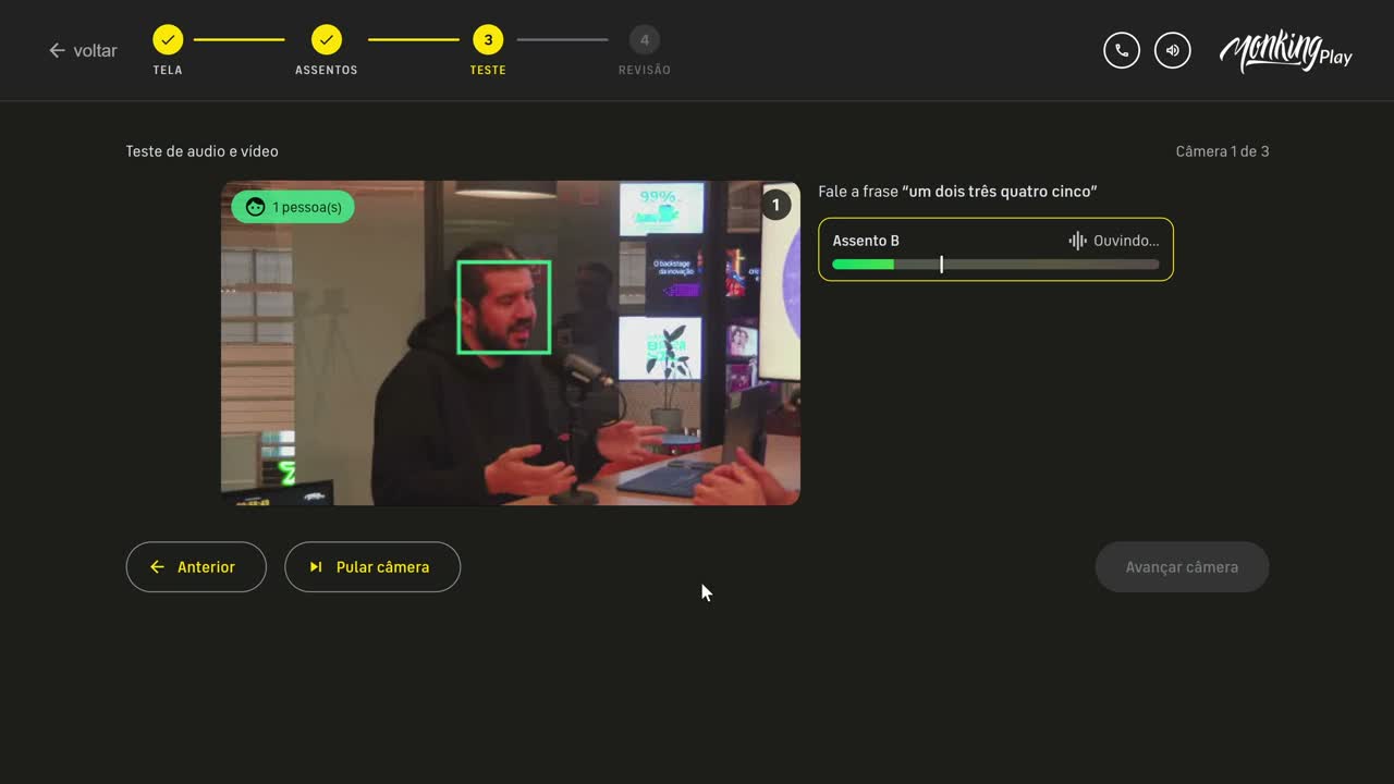 Teste de áudio e vídeo